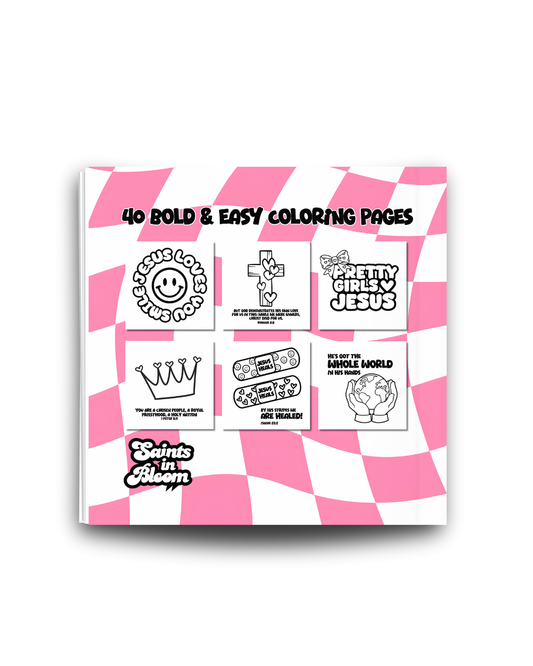 JUST A GIRL WHO LOVES JESUS BOLD AND EASY COLORING BOOK